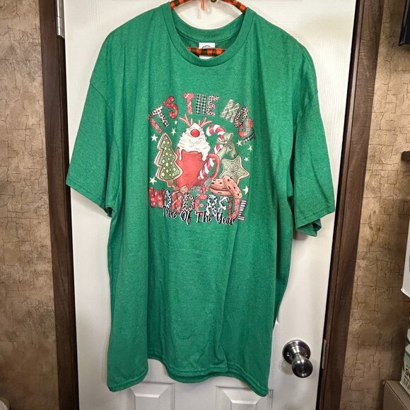 Christmas Shirt. 2XL. Heather Green. Like New. (1119) - Picture 1 of 3